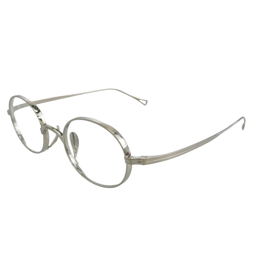カメマンネン KMN-9918 オーバルシェイプ 眼鏡 メガネ アイウェア シルバー系 48□22-145【極上美品】【中古】