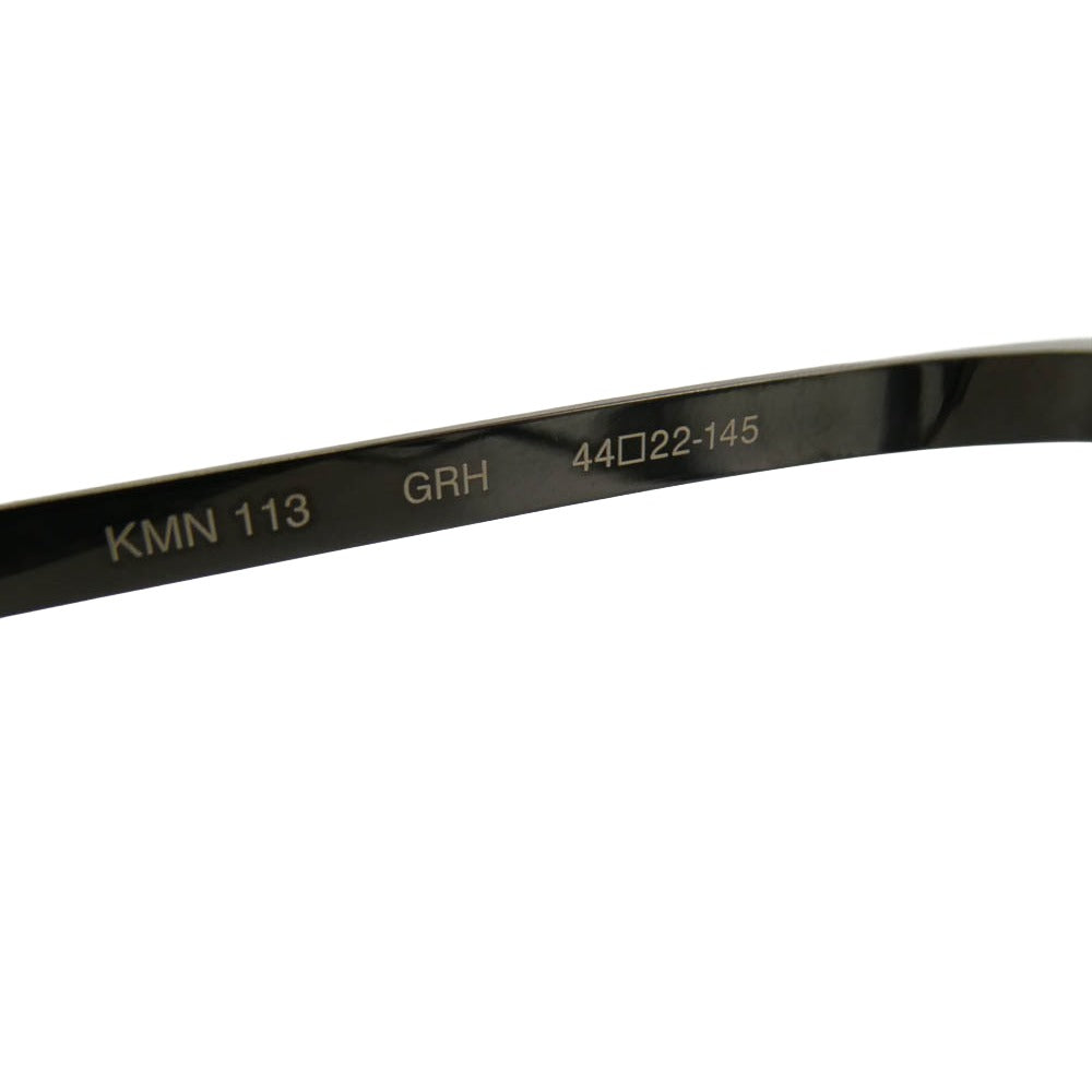 カメマンネン KMN-113 ボストン パント シェイプ 眼鏡 メガネ アイウェア メタリックブラック系 44□22-145【極上美品】【中古】
