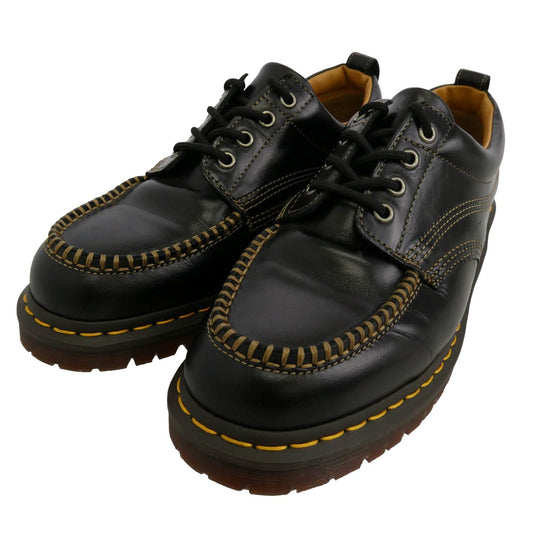 Dr.Martens ドクターマーチン 31816001 LOWELL イエロー ステッチ 4ホール モックトゥ レザー シューズ ブラック系 UK10【中古】