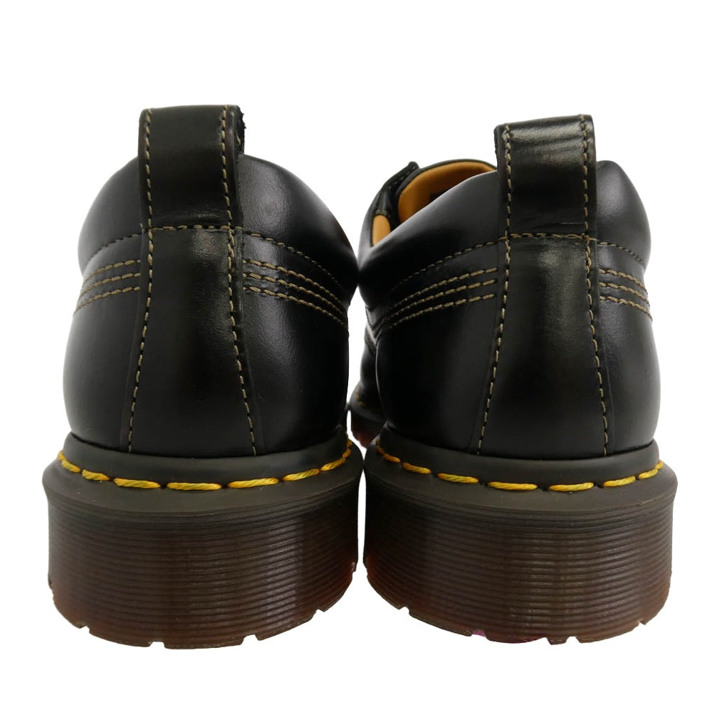 Dr.Martens ドクターマーチン 31816001 LOWELL イエロー ステッチ 4ホール モックトゥ レザー シューズ ブラック系 UK10【中古】