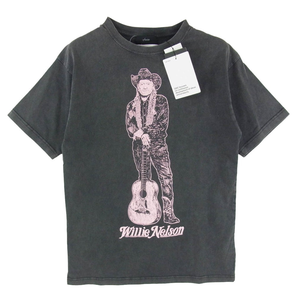 GDC ジーディーシー GD0407 WILLIE NELSON GUITAR TEE ウィリーネルソン 半袖Tシャツ カットソー ブラック系 S【新古品】【未使用】【中古】