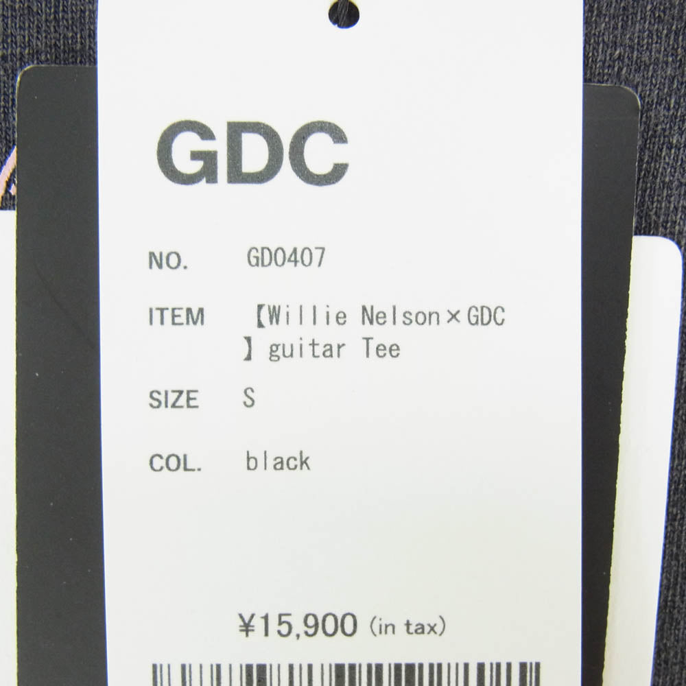 GDC ジーディーシー GD0407 WILLIE NELSON GUITAR TEE ウィリーネルソン 半袖Tシャツ カットソー ブラック系 S【新古品】【未使用】【中古】