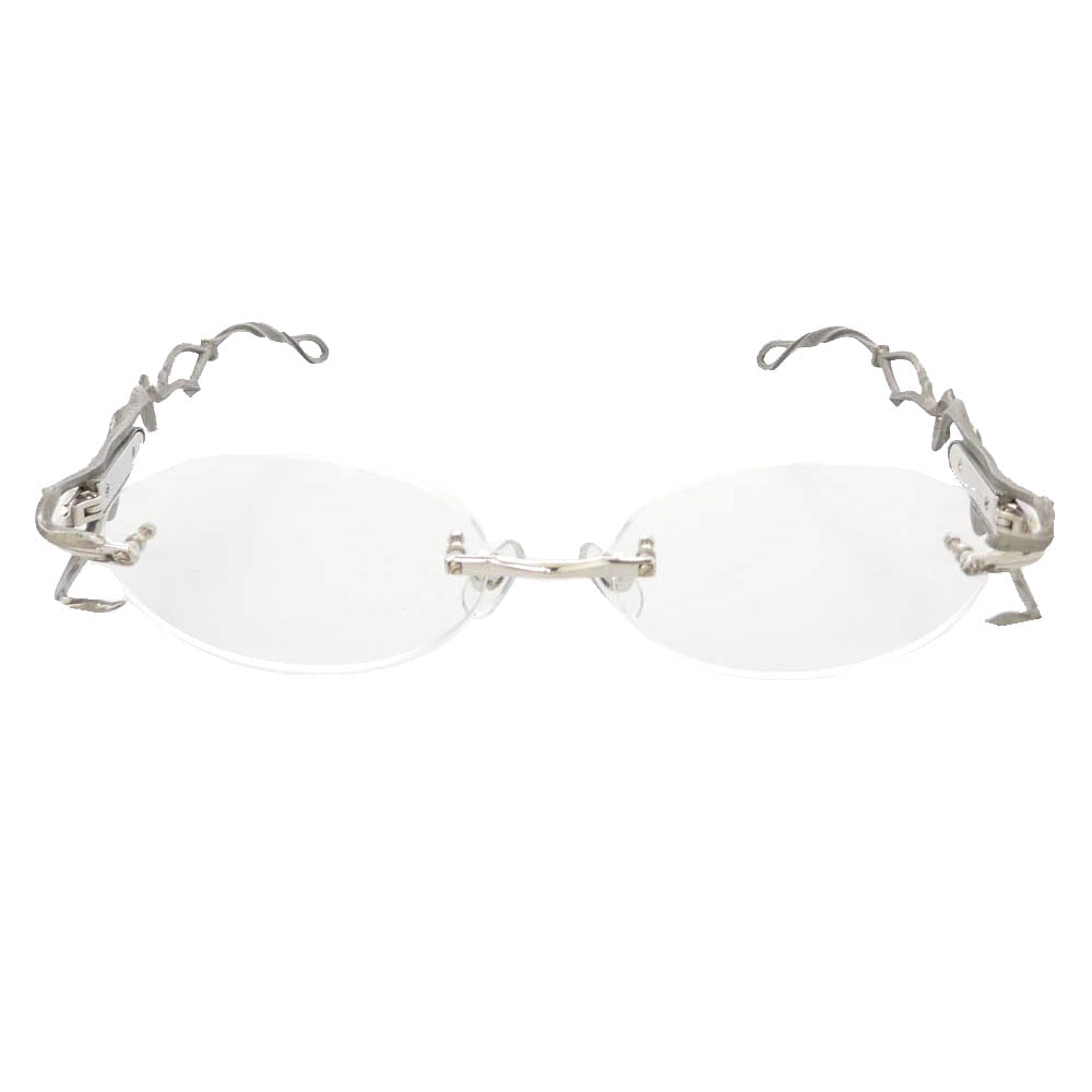 コンダクター PD25AACO4 × NRVSS EYEWEAR01 BROLY ナーバス アイウェア01 リムレス オーバル メガネ 眼鏡 2 シルバー系 クリア系 2【極上美品】【中古】