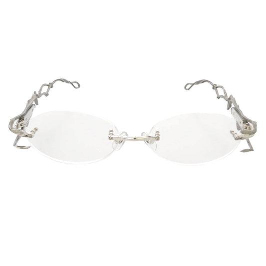 コンダクター PD25AACO4 × NRVSS EYEWEAR01 BROLY ナーバス アイウェア01 リムレス オーバル メガネ 眼鏡 2 シルバー系 クリア系 2【極上美品】【中古】