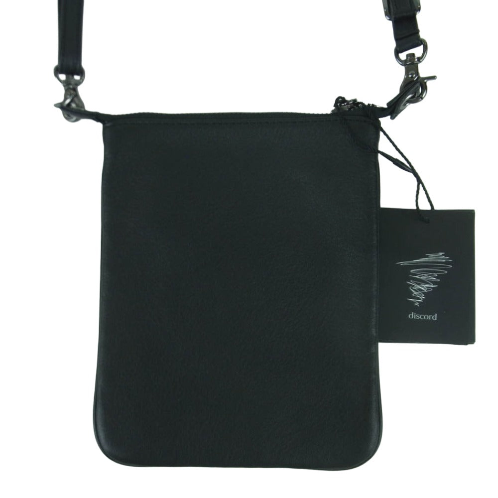 Yohji Yamamoto ヨウジヤマモト DA-I97-790-1-02 Signature Pouch Sacoche 牛革 カウレザー シグネチャー ポーチ サコッシュ レザー バッグ ブラック系【新古品】【未使用】【中古】