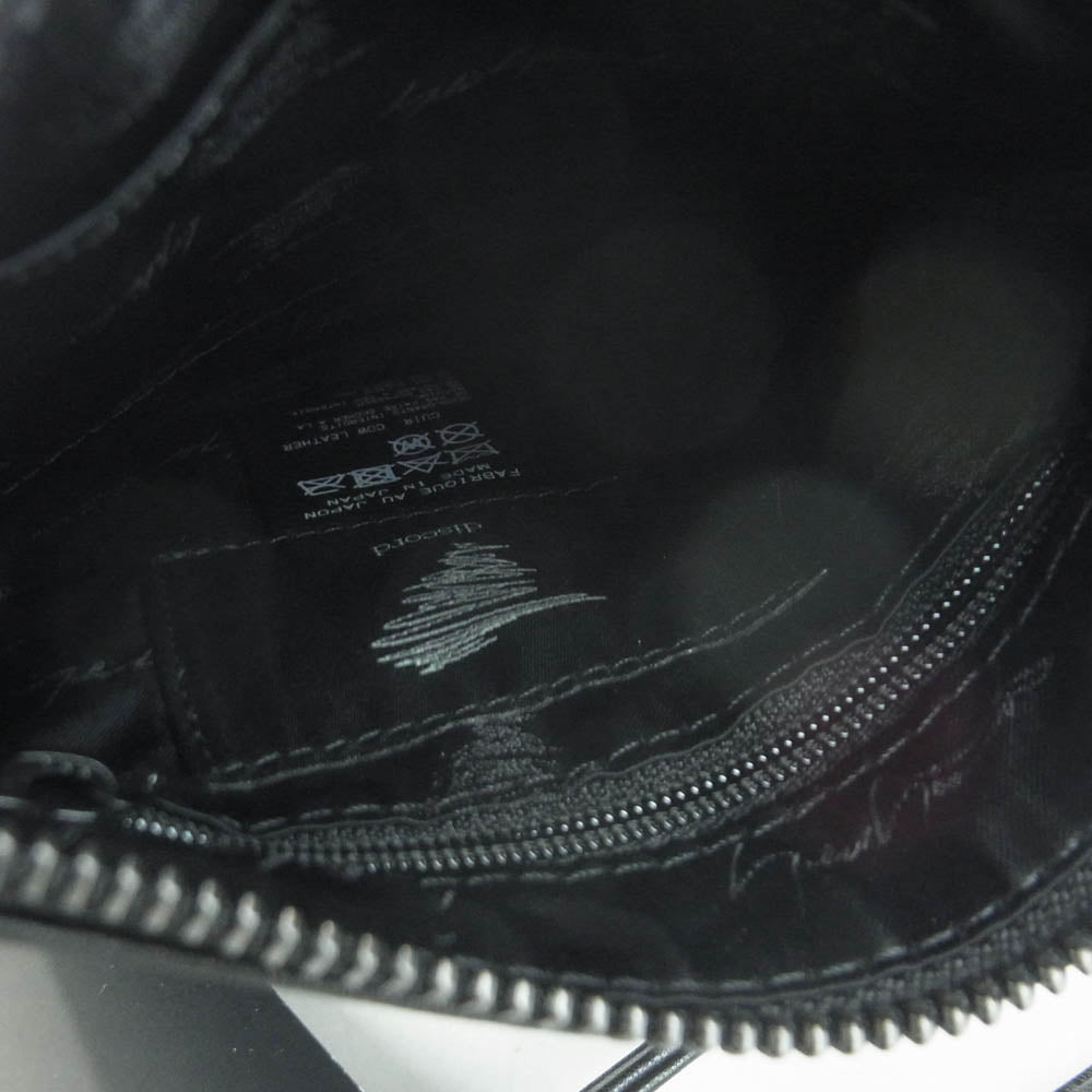 Yohji Yamamoto ヨウジヤマモト DA-I97-790-1-02 Signature Pouch Sacoche 牛革 カウレザー シグネチャー ポーチ サコッシュ レザー バッグ ブラック系【新古品】【未使用】【中古】
