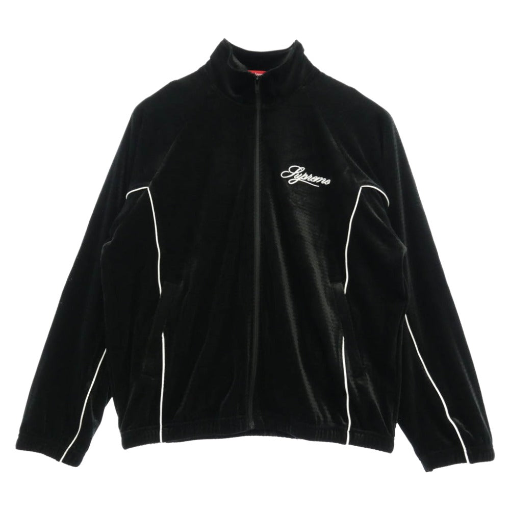 Supreme シュプリーム 26SS Velour Mesh Track Jacket ベロア メッシュ トラック ジップアップ ジャケット ブラック系 L【新古品】【未使用】【中古】
