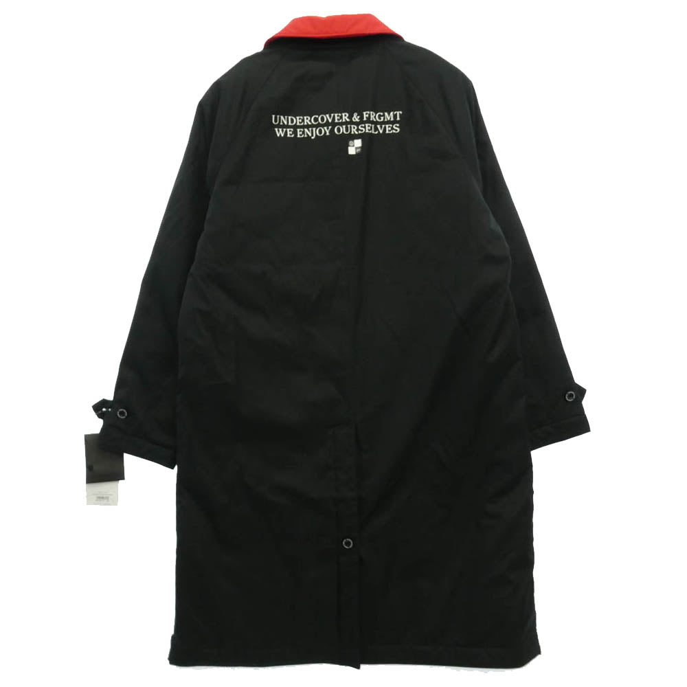 UNDERCOVER アンダーカバー 23AW UC2C9301-2 × fragment design フラグメントデザイン 裏地チェック ステンカラーコート ブラック系 レッド系 5【極上美品】【中古】