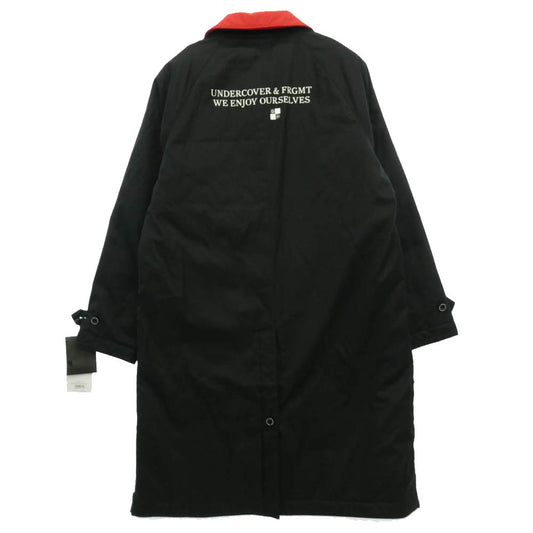 UNDERCOVER アンダーカバー 23AW UC2C9301-2 × fragment design フラグメントデザイン 裏地チェック ステンカラーコート ブラック系 レッド系 5【極上美品】【中古】