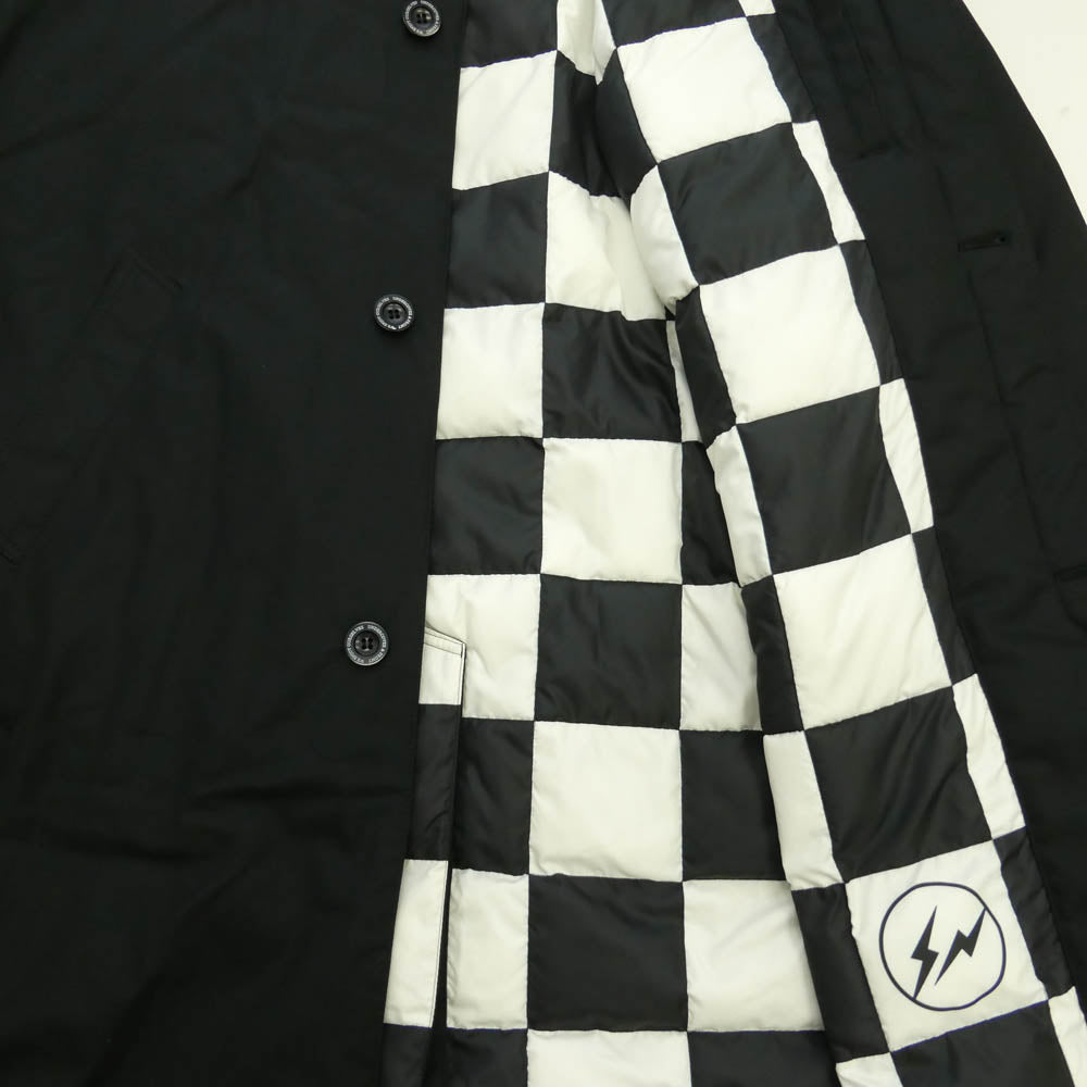 UNDERCOVER アンダーカバー 23AW UC2C9301-2 × fragment design フラグメントデザイン 裏地チェック ステンカラーコート ブラック系 レッド系 5【極上美品】【中古】