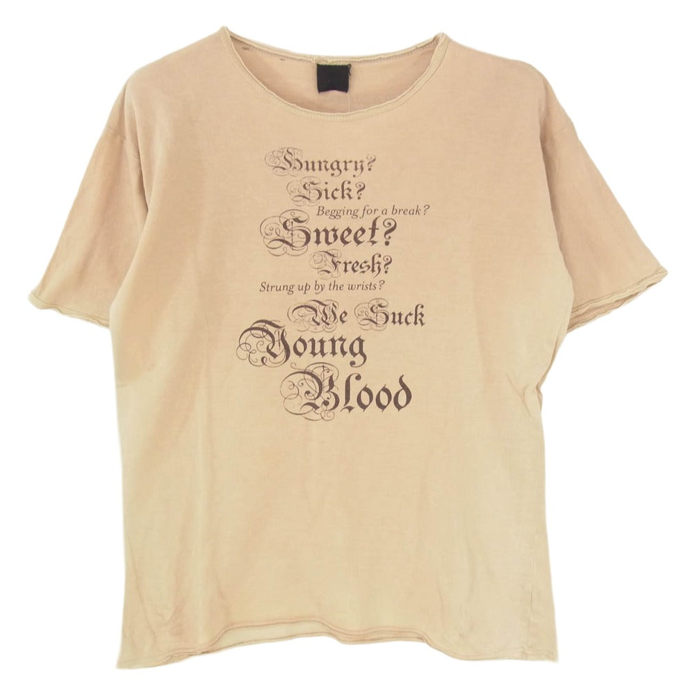 ヴィンテージ 00s Radiohead レディオヘッド We Suck Young Blood プリント 半袖 Tシャツ ベージュ系 ブラウン系 サイズ表記なし【中古】