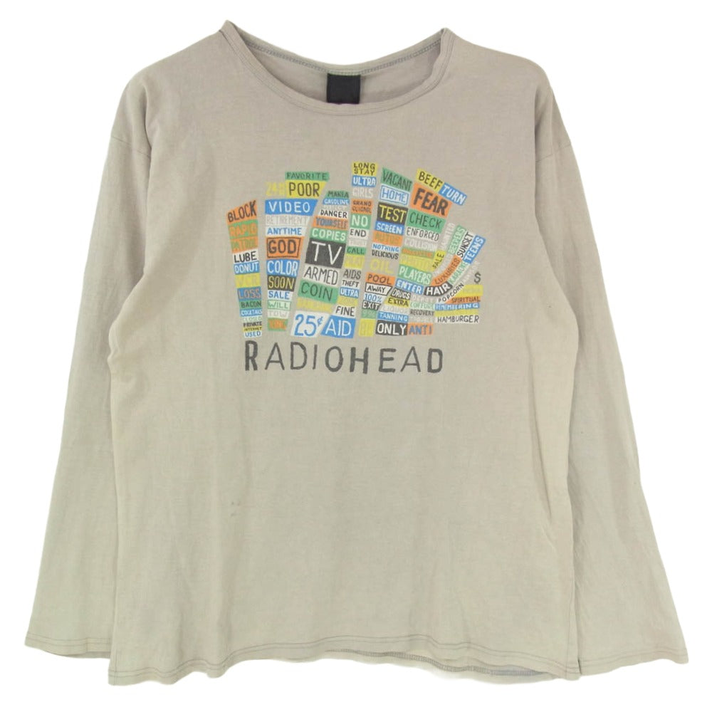 ヴィンテージ 00s Radiohead レディオヘッド Hail to the Thief ヘイル・トゥ・ザ・シーフ プリント ロンT 長袖 カットソー チャコール系 M【中古】