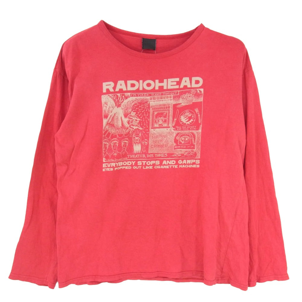 ヴィンテージ 00s Radiohead レディオヘッド Stanley Donwood スタンリー・ドンウッド プリント ロンT 長袖 カットソー レッド系 M【中古】