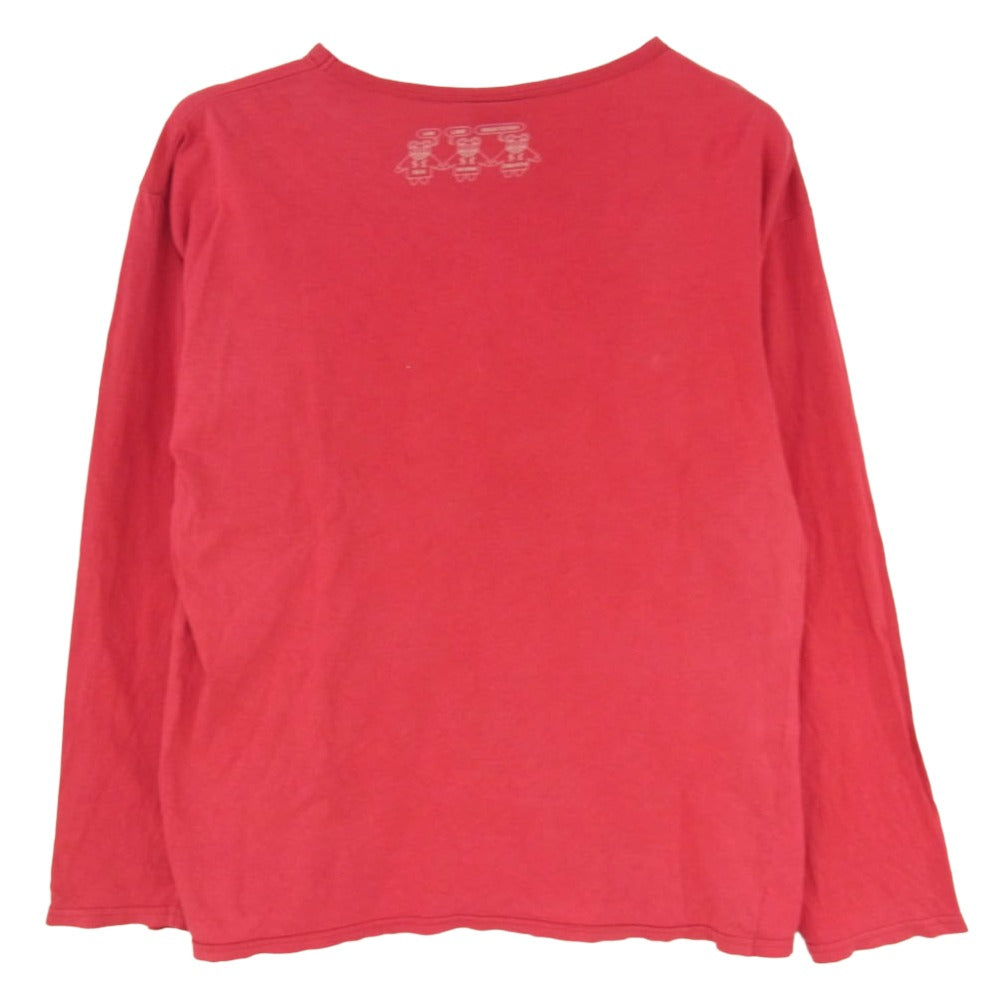 ヴィンテージ 00s Radiohead レディオヘッド Stanley Donwood スタンリー・ドンウッド プリント ロンT 長袖 カットソー レッド系 M【中古】