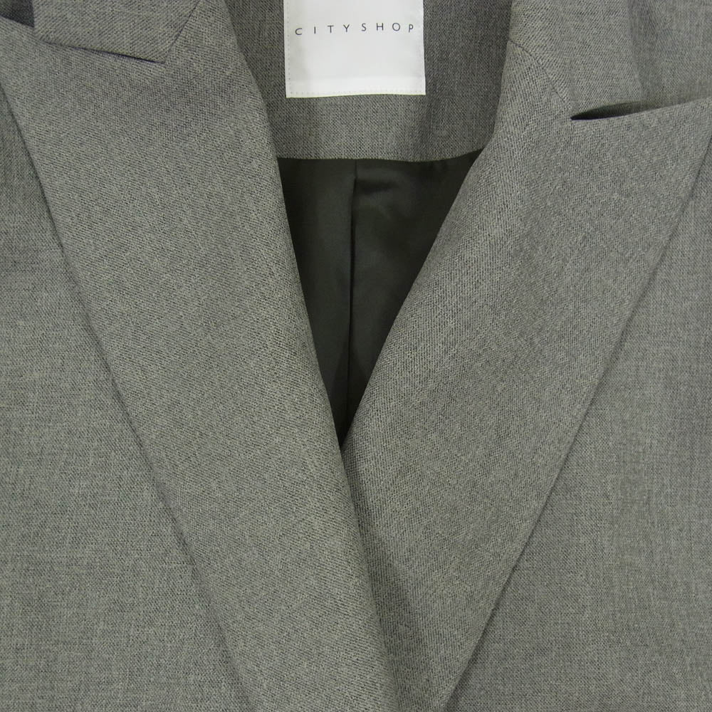 シティショップ GY73 OVER SIZE W JACKET オーバーサイズ ポリエステル ダブル テーラード ジャケット グレー系 36【中古】