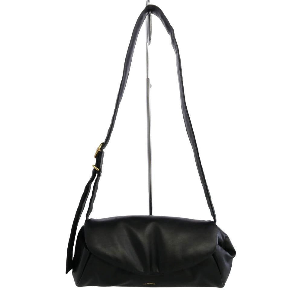 JIL SANDER ジルサンダー 24AW J07WD0076 P6569 001 Cannolo Padded SMALL カンノーロ パデッド スモール レザー ショルダーバッグ ゴールド金具 ブラック系【美品】【中古】