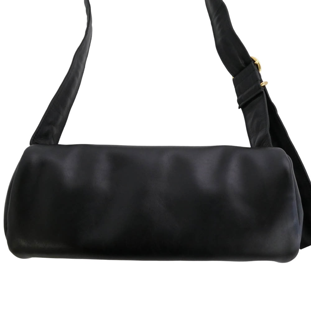 JIL SANDER ジルサンダー 24AW J07WD0076 P6569 001 Cannolo Padded SMALL カンノーロ パデッド スモール レザー ショルダーバッグ ゴールド金具 ブラック系【美品】【中古】
