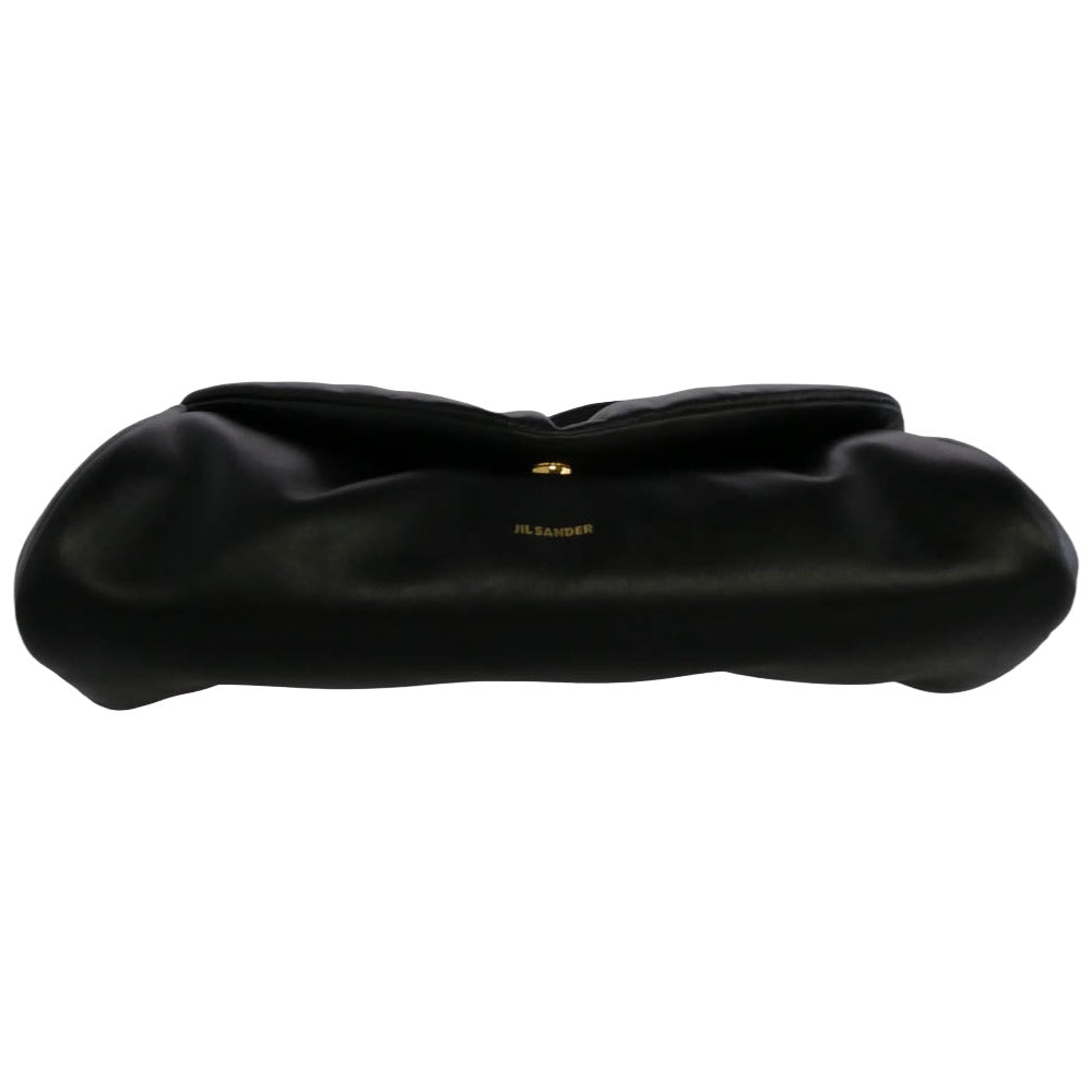 JIL SANDER ジルサンダー 24AW J07WD0076 P6569 001 Cannolo Padded SMALL カンノーロ パデッド スモール レザー ショルダーバッグ ゴールド金具 ブラック系【美品】【中古】