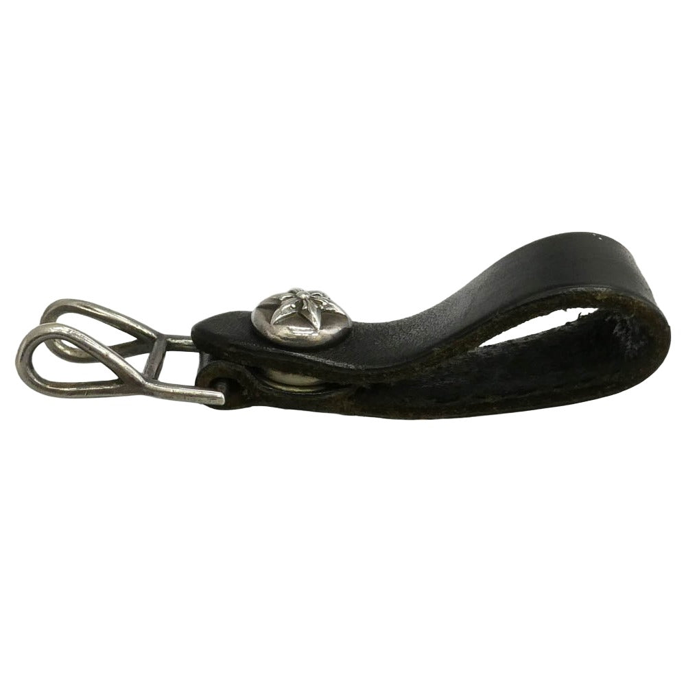 CHROME HEARTS クロムハーツ（原本有） BELT LOOP スターボールボタン レザー ベルトループ ブラック系 シルバー系【中古】