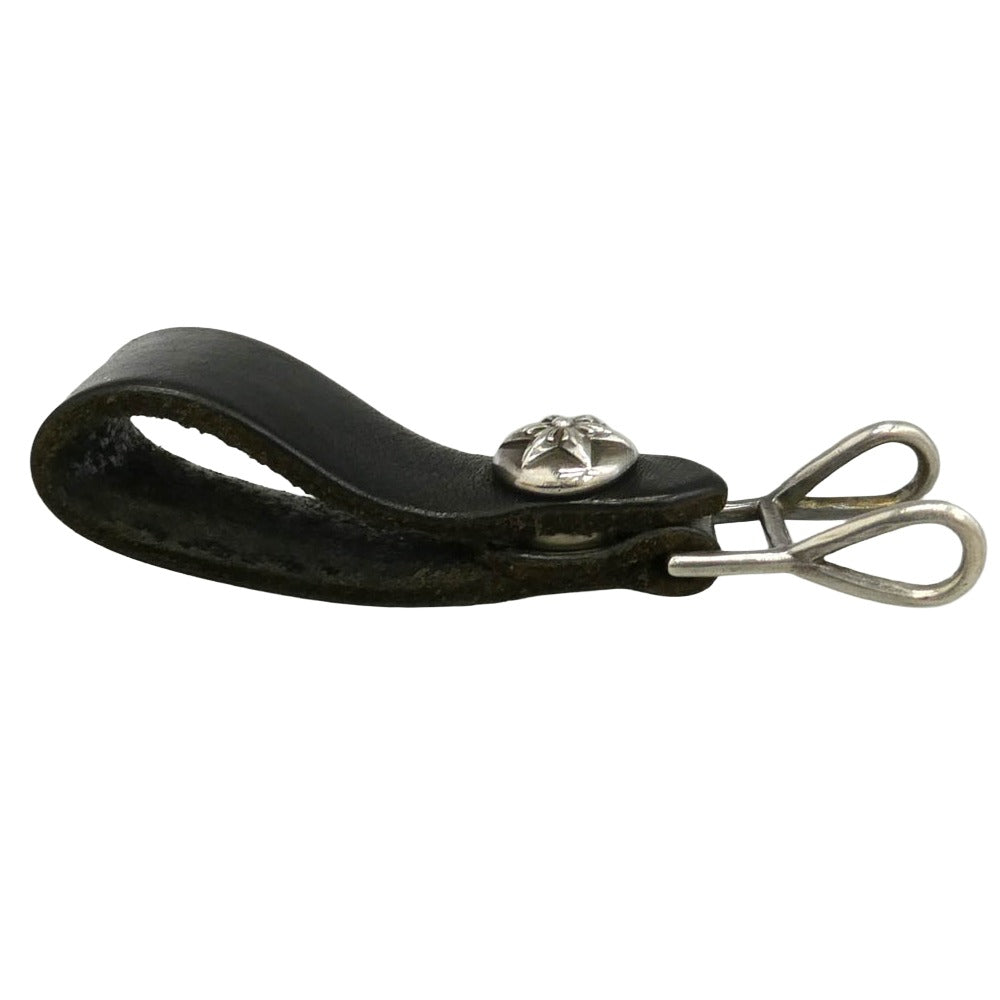 CHROME HEARTS クロムハーツ（原本有） BELT LOOP スターボールボタン レザー ベルトループ ブラック系 シルバー系【中古】