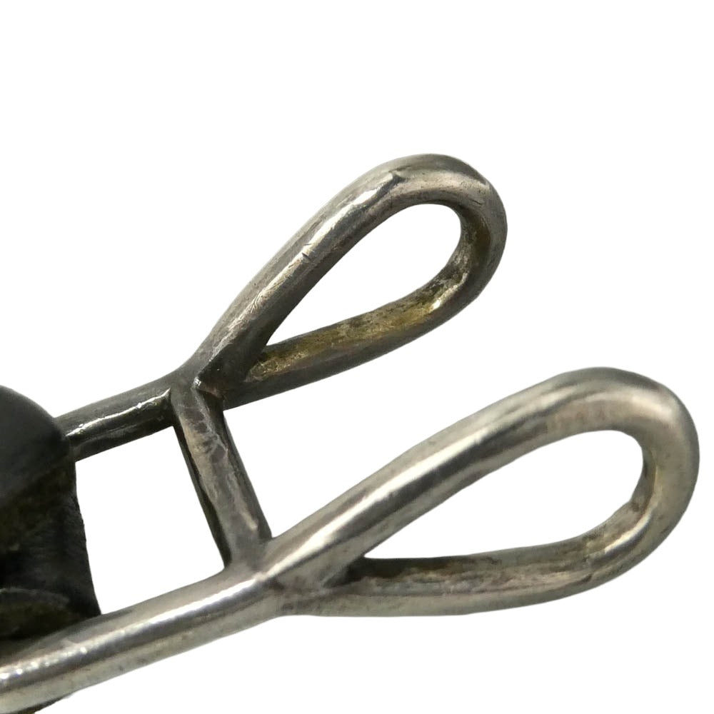CHROME HEARTS クロムハーツ（原本有） BELT LOOP スターボールボタン レザー ベルトループ ブラック系 シルバー系【中古】