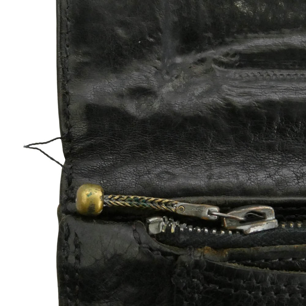 CHROME HEARTS クロムハーツ（原本有） 1ZIP 1ジップ クロスボールボタン レザーウォレット 財布 ブラック系【中古】