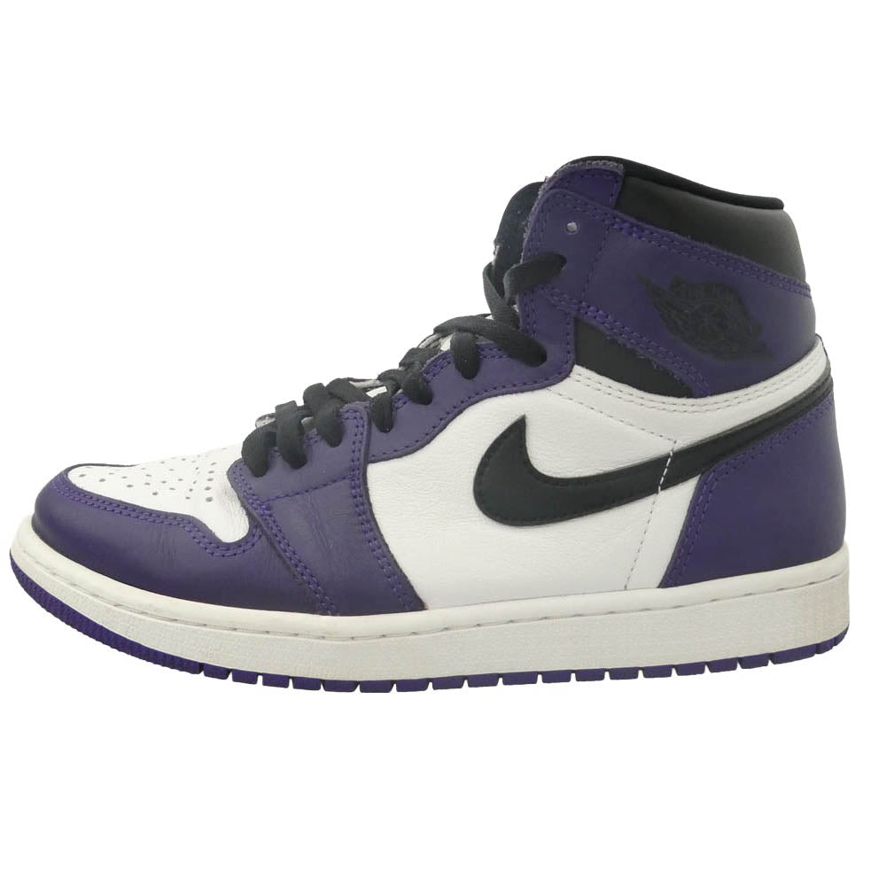 NIKE AIR JORDAN ナイキ ジョーダン 555088-500 Air Jordan 1 Retro High OG AJ1 Court Purple レトロ ハイ コートパープル スニーカー パープル系 ホワイト系 26.5cm【中古】