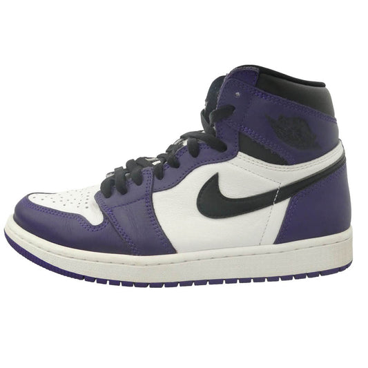 NIKE AIR JORDAN ナイキ ジョーダン 555088-500 Air Jordan 1 Retro High OG AJ1 Court Purple レトロ ハイ コートパープル スニーカー パープル系 ホワイト系 26.5cm【中古】