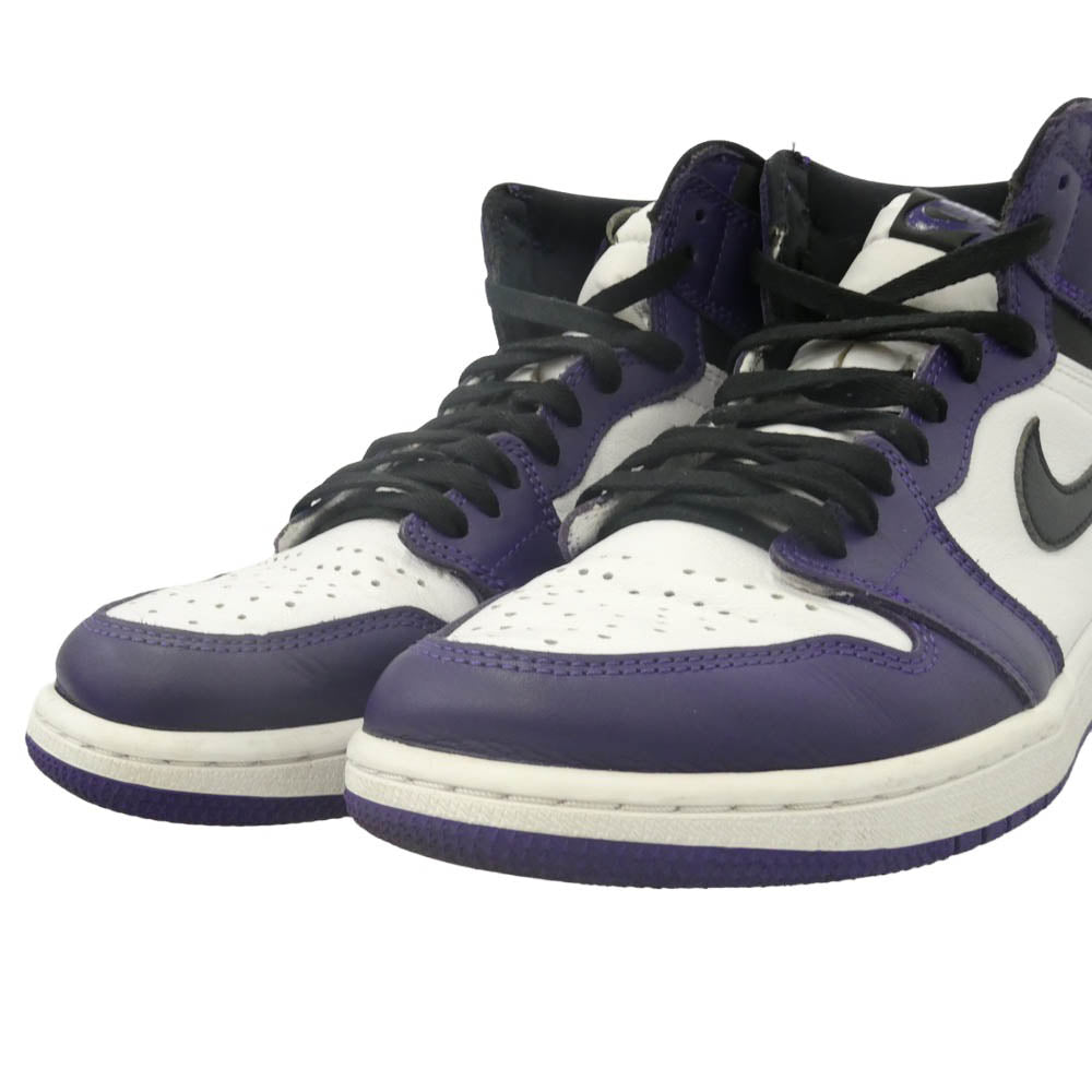 NIKE AIR JORDAN ナイキ ジョーダン 555088-500 Air Jordan 1 Retro High OG AJ1 Court Purple レトロ ハイ コートパープル スニーカー パープル系 ホワイト系 26.5cm【中古】