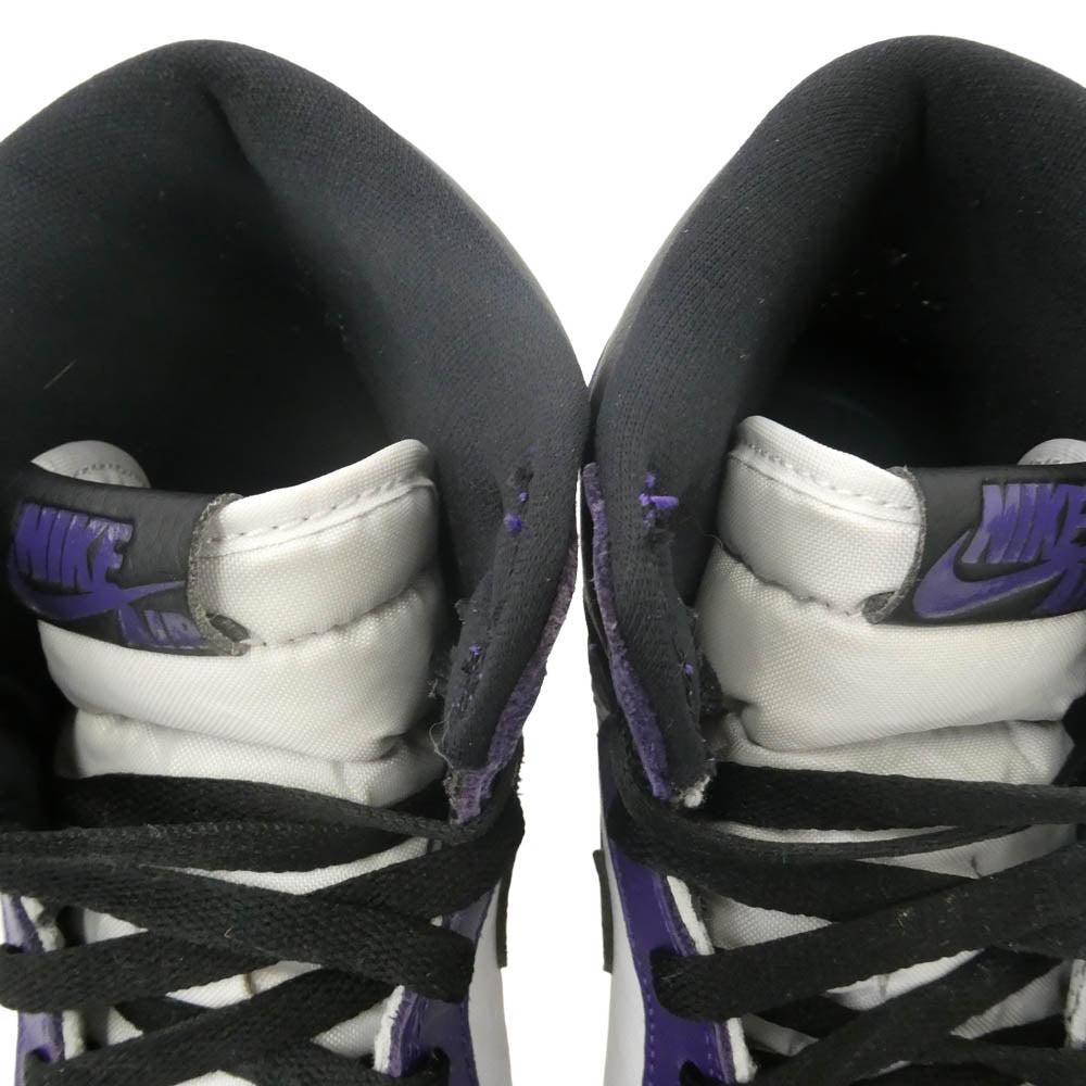 NIKE AIR JORDAN ナイキ ジョーダン 555088-500 Air Jordan 1 Retro High OG AJ1 Court Purple レトロ ハイ コートパープル スニーカー パープル系 ホワイト系 26.5cm【中古】