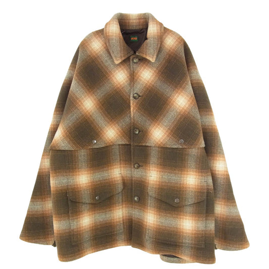 ゼロナナハチ シティ #B-A0629 WCE ウール チェック クルーザー ジャケット ブラウン系 L【中古】