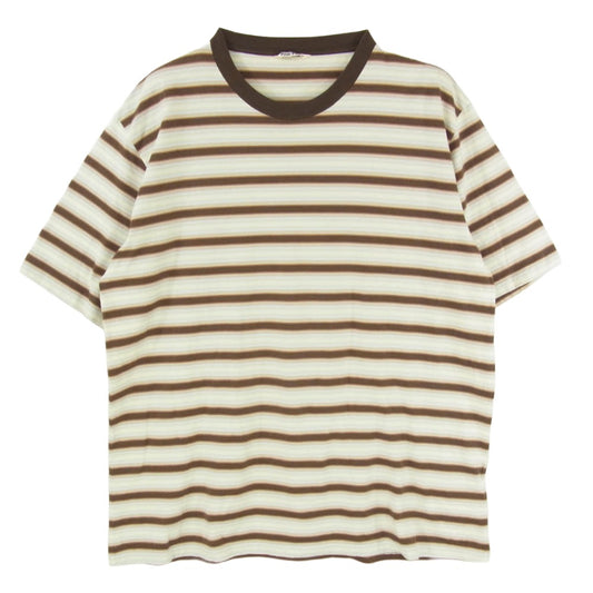AURALEE オーラリー 26SS A26ST02GJ GRADIENT STRIPE JERSEY TEE グラデーション ストライプ ボーダー ジャージー Tシャツ 半袖 ブラウン系 5【中古】