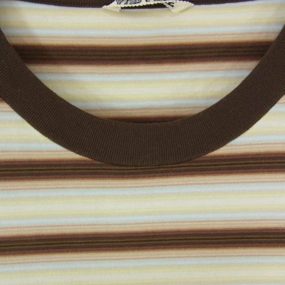 AURALEE オーラリー 26SS A26ST02GJ GRADIENT STRIPE JERSEY TEE グラデーション ストライプ ボーダー ジャージー Tシャツ 半袖 ブラウン系 5【中古】
