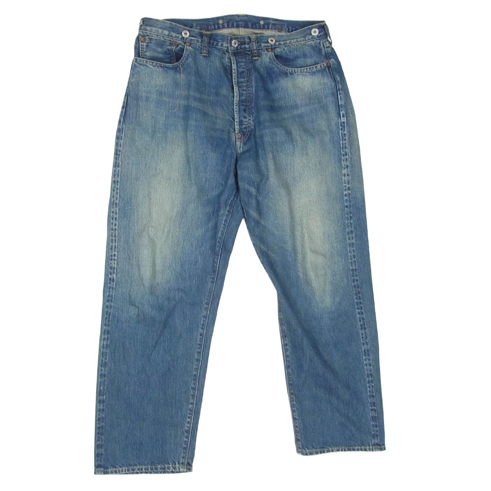 A.PRESSE アプレッセ AP-4003 Washed Wide Pants ウォッシュド ワイド デニム パンツ インディゴブルー系 34【中古】