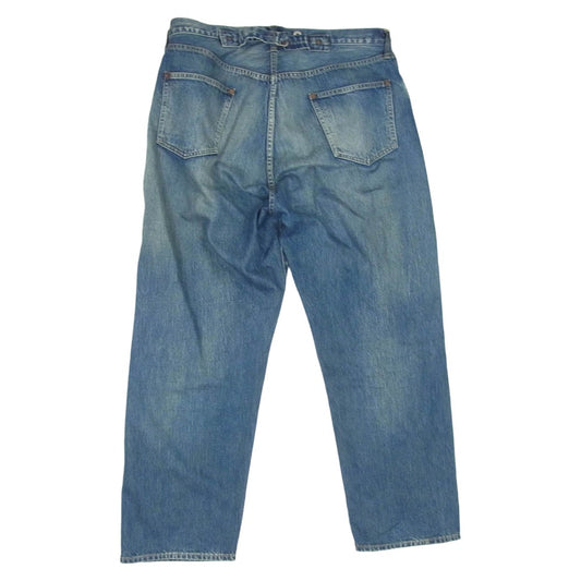 A.PRESSE アプレッセ AP-4003 Washed Wide Pants ウォッシュド ワイド デニム パンツ インディゴブルー系 34【中古】