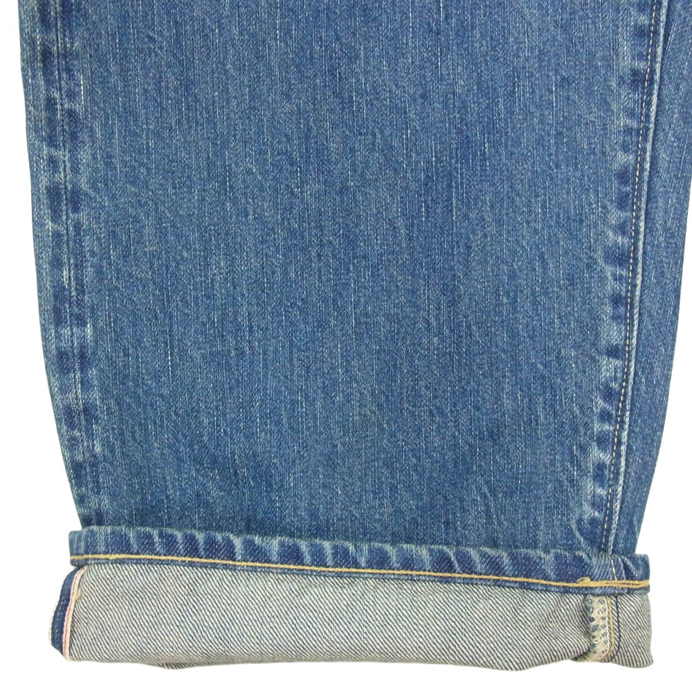 A.PRESSE アプレッセ AP-4003 Washed Wide Pants ウォッシュド ワイド デニム パンツ インディゴブルー系 34【中古】
