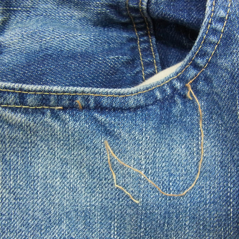 A.PRESSE アプレッセ AP-4003 Washed Wide Pants ウォッシュド ワイド デニム パンツ インディゴブルー系 34【中古】