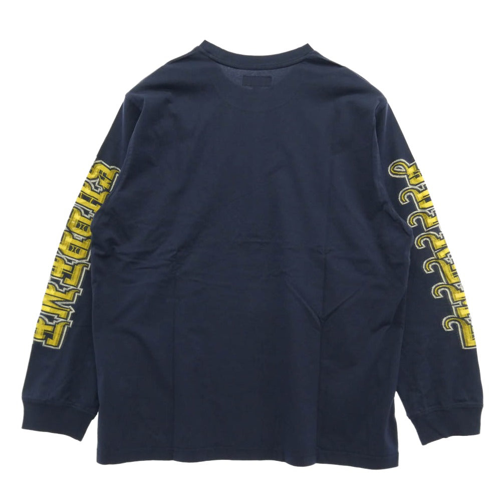 Supreme シュプリーム 25AW Intarsia Sleeve L/S Top インターシャ スリーブ 長袖 Tシャツ ネイビー系 L【極上美品】【中古】