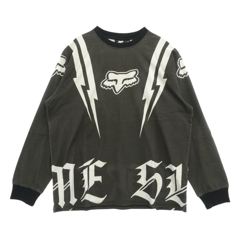 Supreme シュプリーム 25AW FOX RACING L/S TOP フォックスレーシング ロゴプリント 長袖Tシャツ ブラック系 M【極上美品】【中古】