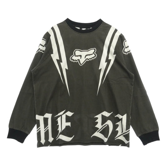 Supreme シュプリーム 25AW FOX RACING L/S TOP フォックスレーシング ロゴプリント 長袖Tシャツ ブラック系 M【極上美品】【中古】