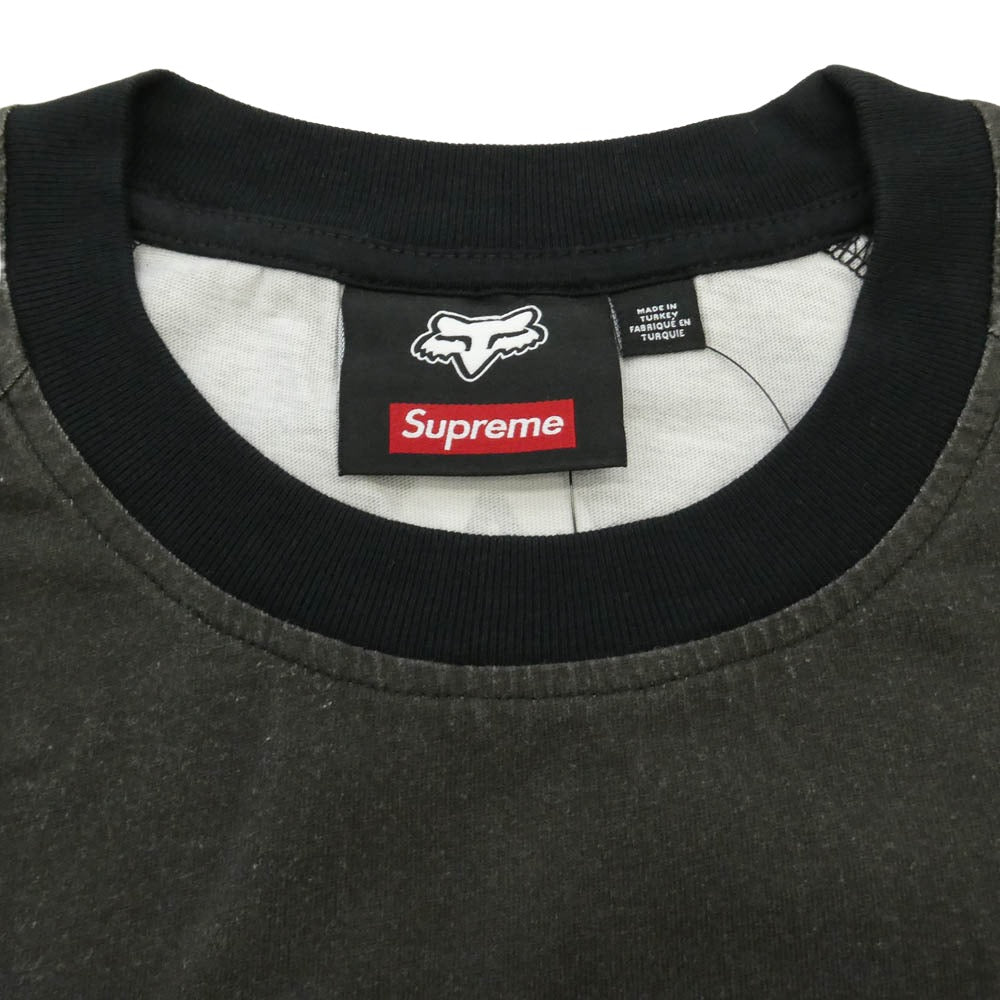 Supreme シュプリーム 25AW FOX RACING L/S TOP フォックスレーシング ロゴプリント 長袖Tシャツ ブラック系 M【極上美品】【中古】