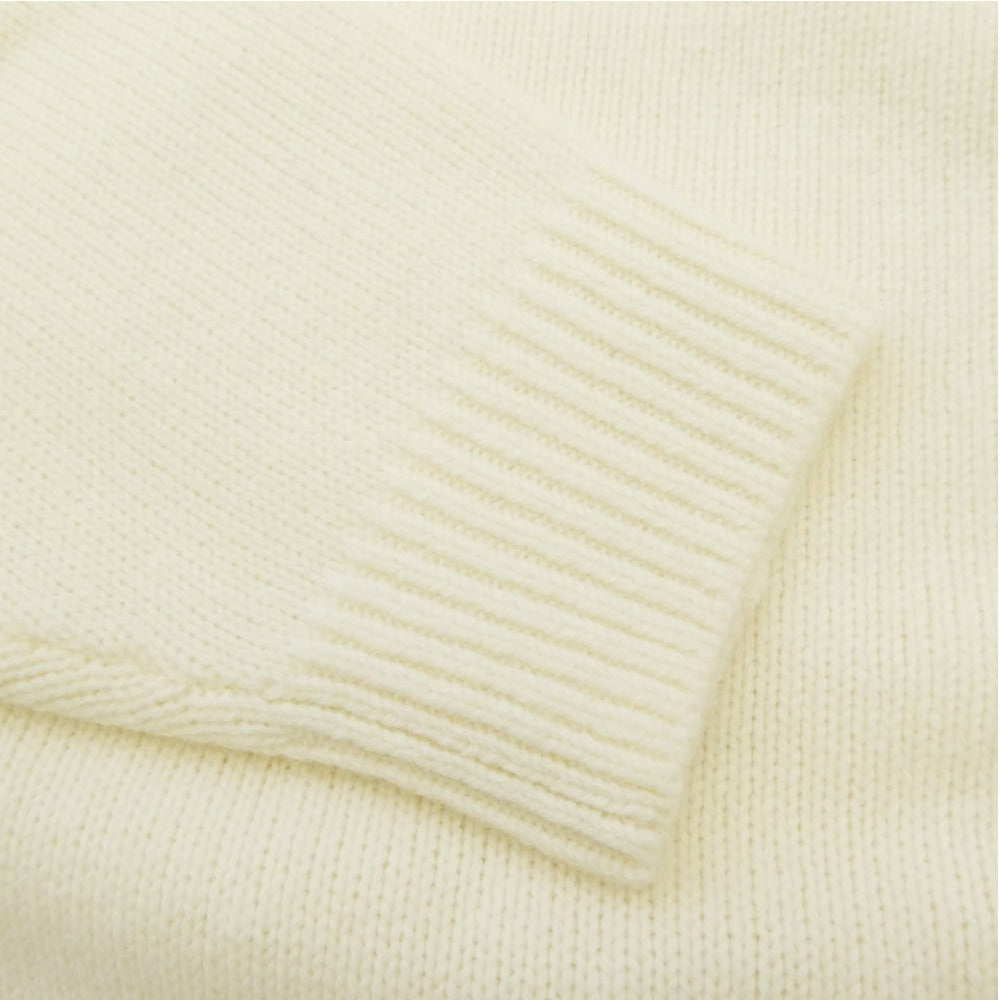 Supreme シュプリーム 25AW Angora Script Sweater アンゴラ スクリプトロゴ クルーネック ニット オフホワイト系 L【極上美品】【中古】