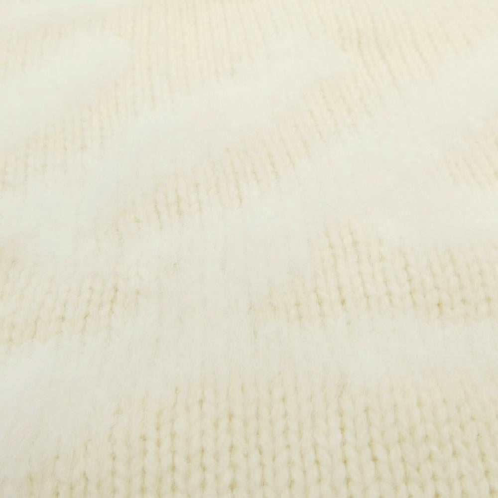 Supreme シュプリーム 25AW Angora Script Sweater アンゴラ スクリプトロゴ クルーネック ニット オフホワイト系 L【極上美品】【中古】