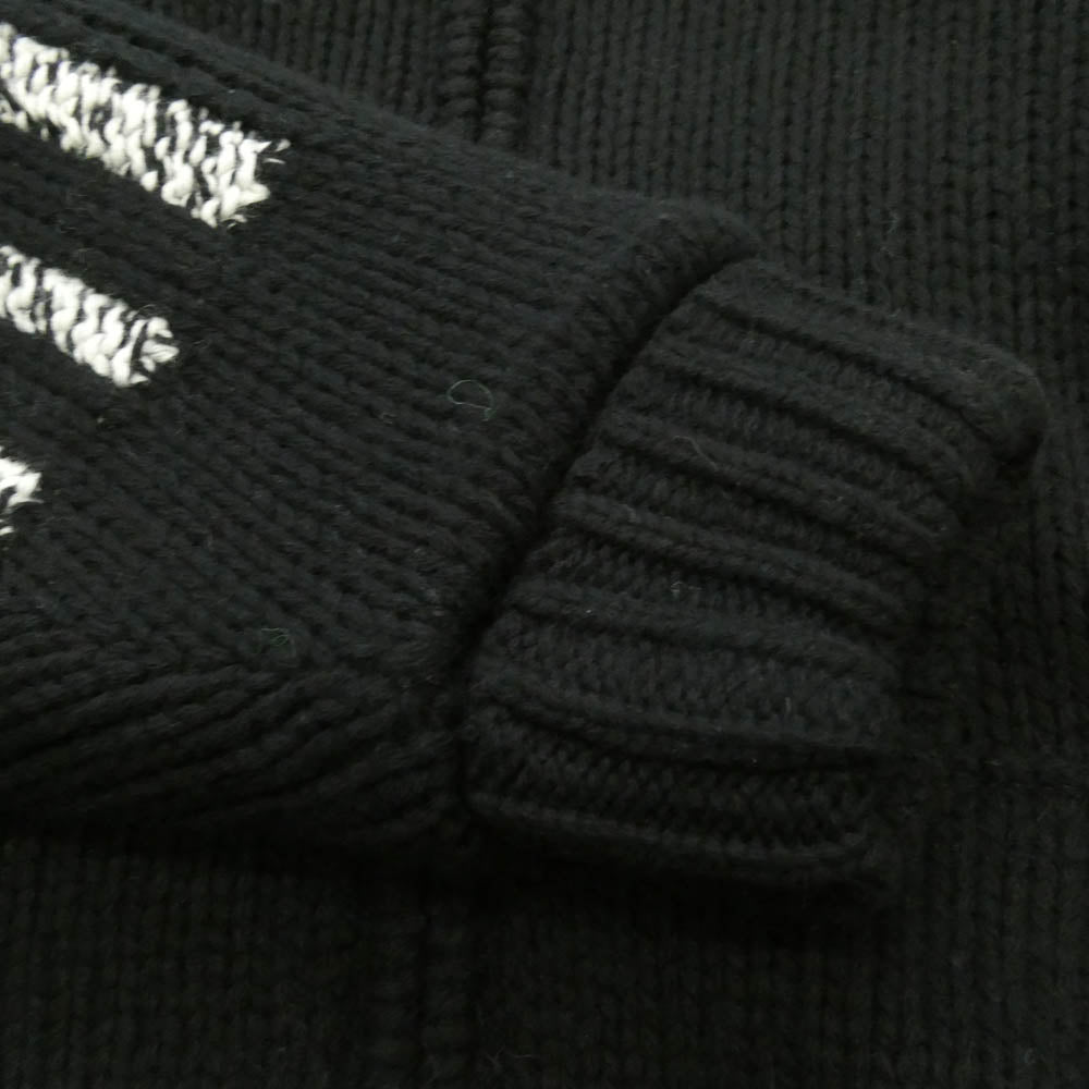 Supreme シュプリーム 25AW Faux Shearling Lined Zip Up Hooded Sweater ジップアップ ニット パーカー ブラック系 XL【極上美品】【中古】