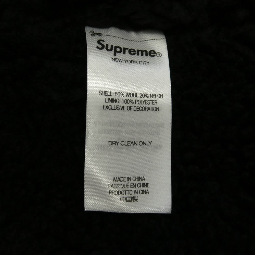 Supreme シュプリーム 25AW Faux Shearling Lined Zip Up Hooded Sweater ジップアップ ニット パーカー ブラック系 XL【極上美品】【中古】