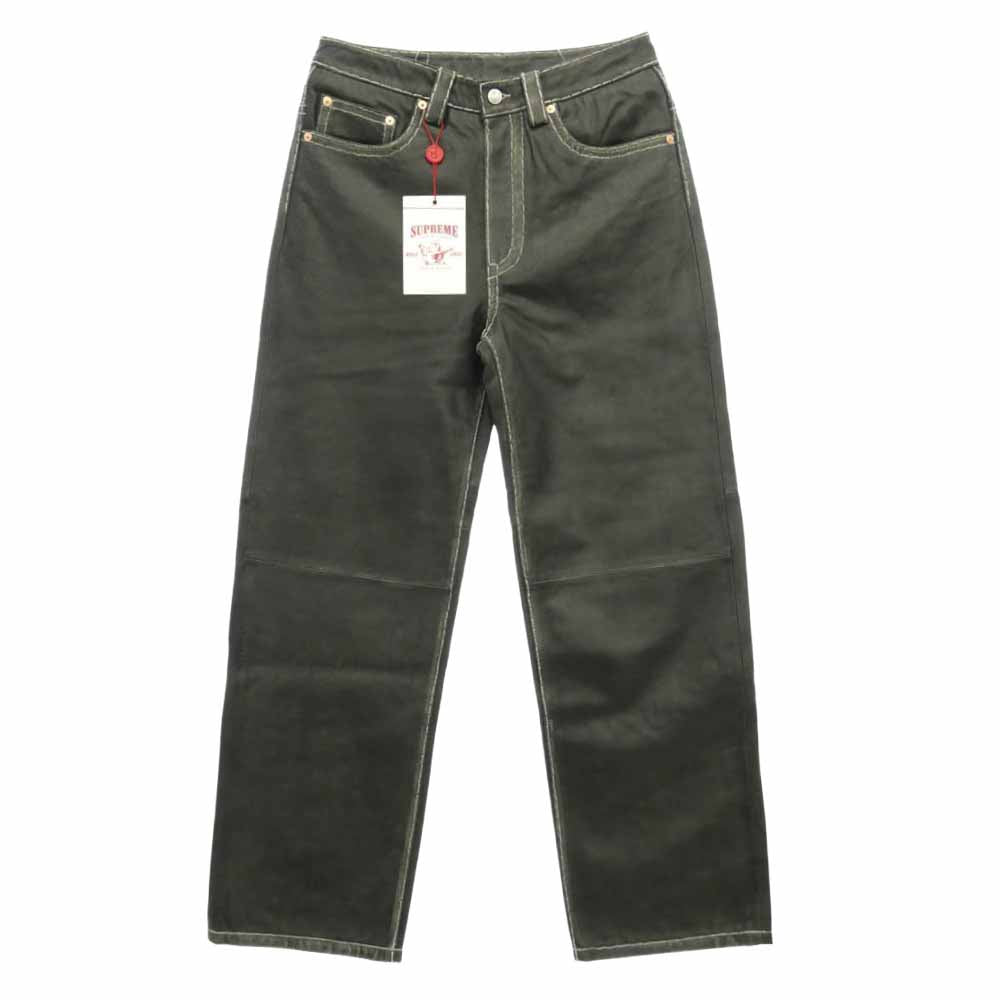 Supreme シュプリーム TRUE RELIGION トゥルーレリジョン 25AW True Religion トゥルーレリジョン Loose Fit Leather Pant ルーズフィット レザー パンツ グレー系 30【中古】