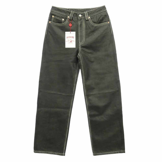 Supreme シュプリーム TRUE RELIGION トゥルーレリジョン 25AW True Religion トゥルーレリジョン Loose Fit Leather Pant ルーズフィット レザー パンツ グレー系 30【中古】