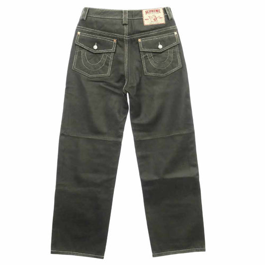 Supreme シュプリーム TRUE RELIGION トゥルーレリジョン 25AW True Religion トゥルーレリジョン Loose Fit Leather Pant ルーズフィット レザー パンツ グレー系 30【中古】