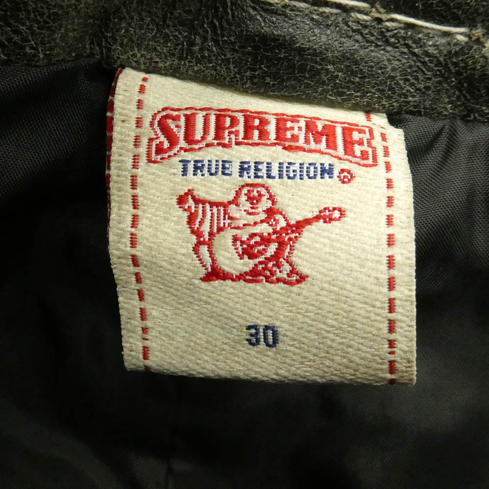 Supreme シュプリーム TRUE RELIGION トゥルーレリジョン 25AW True Religion トゥルーレリジョン Loose Fit Leather Pant ルーズフィット レザー パンツ グレー系 30【中古】