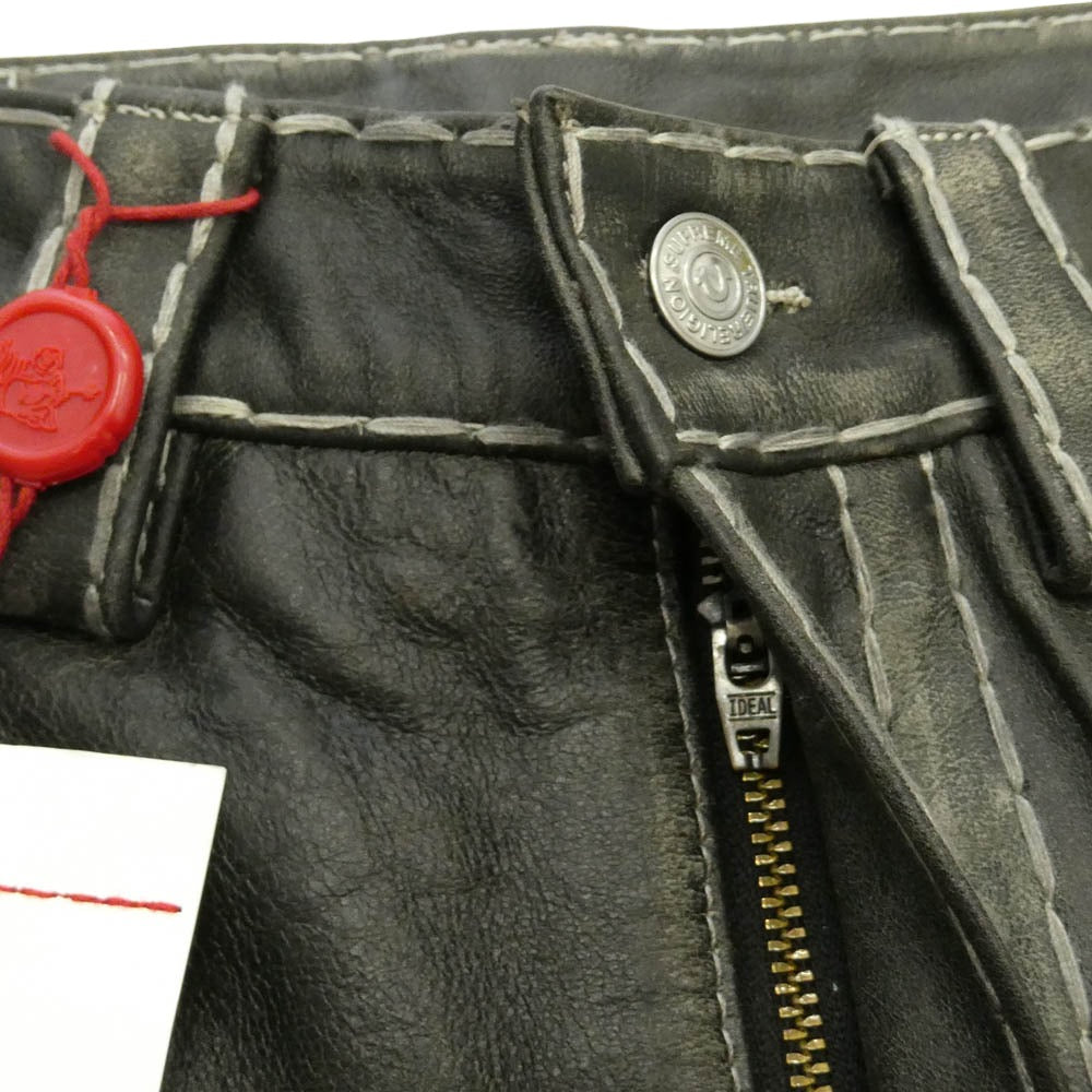 Supreme シュプリーム TRUE RELIGION トゥルーレリジョン 25AW True Religion トゥルーレリジョン Loose Fit Leather Pant ルーズフィット レザー パンツ グレー系 30【中古】
